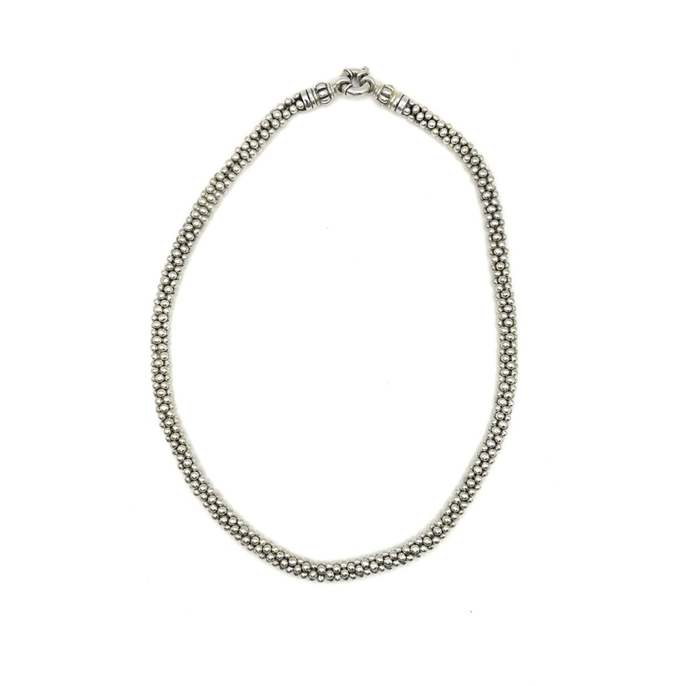 LAGOS Silver Beaded Station Necklace